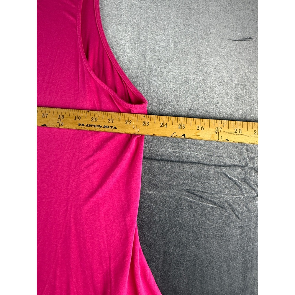 Cable & Gauge Hot Pink Sleeveless Tank Plus Size 2X Viscose Blend Flowy Scoop - Picture 6 of 6